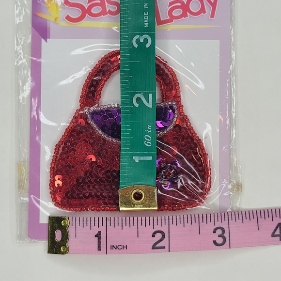 Sassy Lady Red Flower Purse Sassy Lady Sequin Applique/Patch - Red Multi - Picture 4 of 12